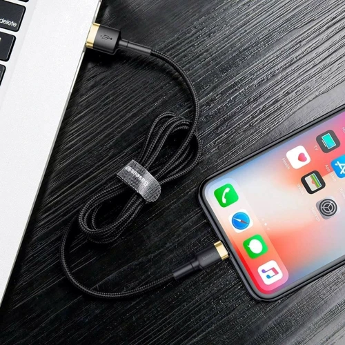 Кабель Baseus USB Cable to Lightning 2.4A 1m Gold/Black (CALKLF-BV1) фото 7