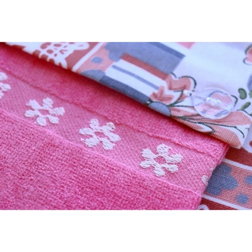 Набор для кухни IzziHome Flowers Фартук + Полотенце махровое 30x50 350 г/м2 Розовый (2200000607737): Размер, см 30x50/70х55