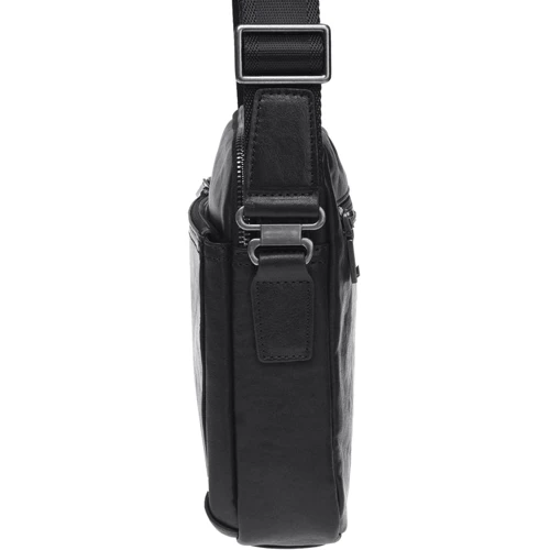 Мужская сумка через плечо Ricco Grande черная (K16458a-black): Фактура Матовая, Гладкая