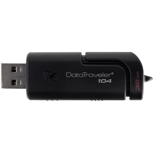 USB-флешка Kingston 32GB DataTraveler 104 USB 2.0 Black (DT104/32GB): Дополнительно с ушком для крепления к брелку