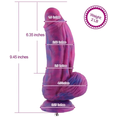 Фаллоимитатор для секс-машин Hismith 9.45" Silicone Fantasy Series Dildo, система крепления KlicLok, диаметр 6.8 см, длина 24 см