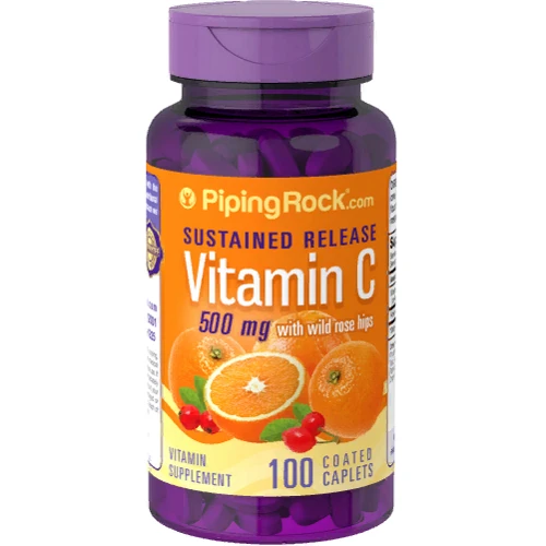 Piping Rock Vitamin C With Rosehips, 500 mg, 100 Caplets