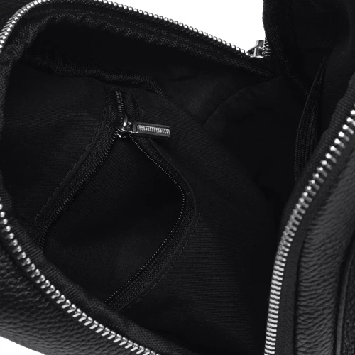 Чоловіча сумка-слінг Borsa Leather чорна (K15060-black) фото 9