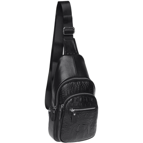 Чоловіча сумка-слінг Borsa Leather чорна (K1142-black): Тип Сумки