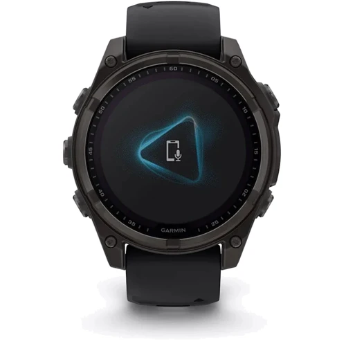 Смарт-часы Garmin Fenix 8 Solar 47mm Sapphire Carbon Grey DLC Titanium with Black/Pebble Grey Silicone Band (010-02906-11): Особенности Функция звонка, Динамик (громкая связь), Встроенный микрофон, Бесконтактная оплата, Большой экран, Влагозащищенные, С сапфировым стеклом, Металлический корпус, Фонарик, Компас, Барометр, Термометр, Та