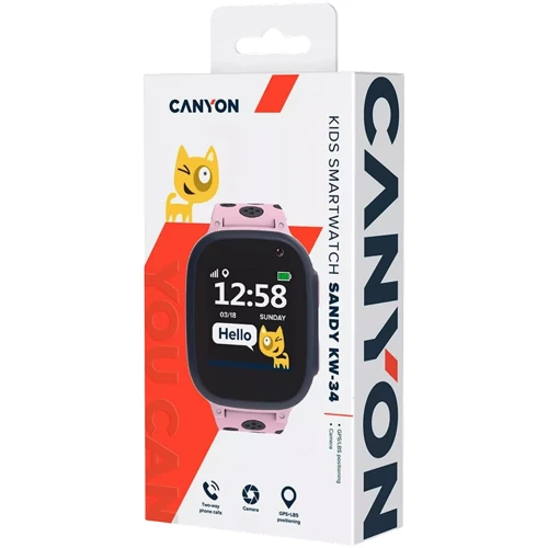 Смарт-часы Canyon Sandy Kids KW-34 Pink