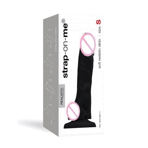 Реалистичный фаллоимитатор Strap-On-Me SOFT REALISTIC DILDO Black - Size S