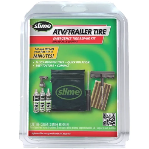 Ремкомплект для безкамерних покришок Slime Tyre Repair Kit Tools plugs & CO2 фото 4