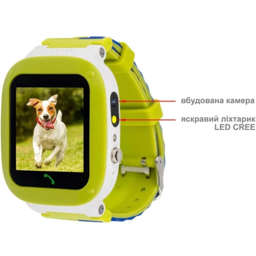 Смарт-часы AmiGo GO004 Splashproof Camera+LED Green: Емкость батареи, мАч 400