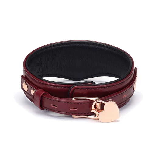 Ошейник с поводком Liebe Seele Wine Red Curved Collar