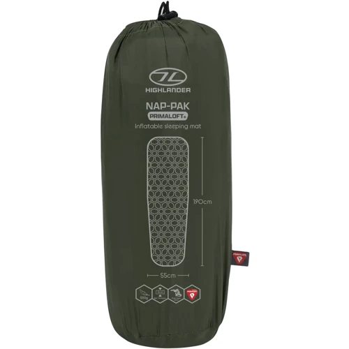 Коврик надувной Highlander Nap-Pak Inflatable Sleeping Mat PrimaLoft 5 cm Olive (AIR072-OG) (930481)