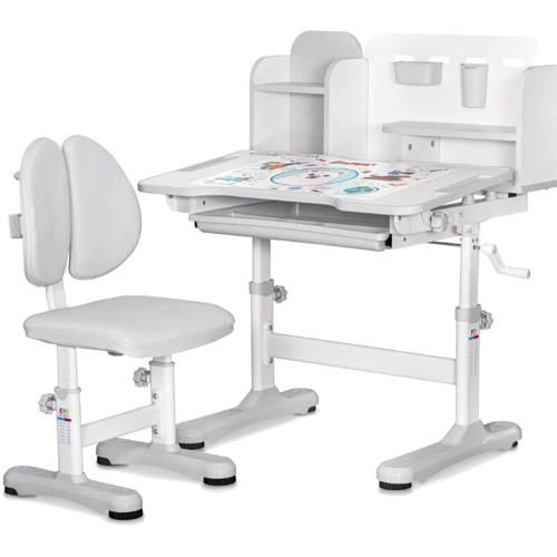 Комплект меблів (стіл + стільчик + полиця) Mealux BD-28 Panda Grey (BD-28 G): Вік дитини від 3-х років