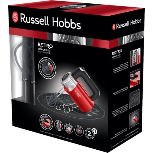 Миксер Russell Hobbs 25200-56 Retro: Насадки Венчик, Для замеса теста, Для смешивания