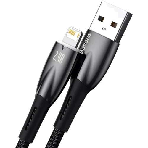 Кабель Baseus USB Cable to Lightning Glimmer Series Fast Charging Data 2.4A 1m Black (CADH000201): Тип USB Cable - Lightning