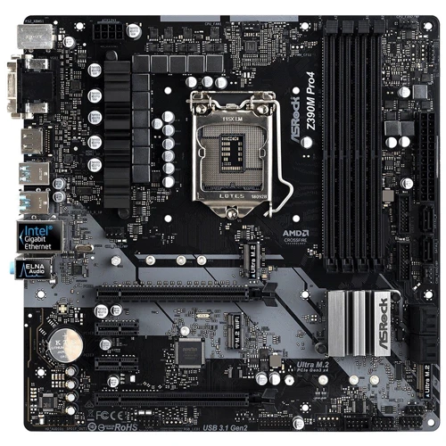 ASRock Z390M Pro4: Оперативна пам'ять 4xDDR4 4300 до 64 ГБ