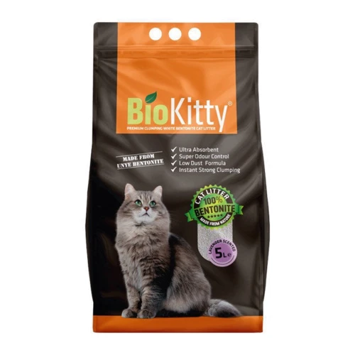Наполнитель BioKitty Compact Size из белого бентонита (0.6-2.2 мм) Lavender 5 л (BK.C.5.2.c)