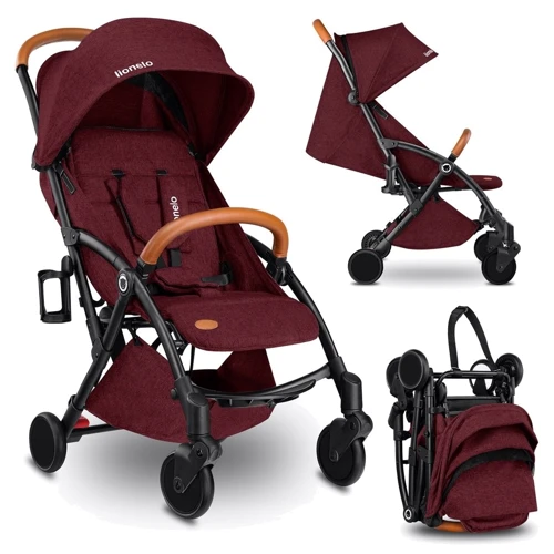 Прогулочная коляска Lionelo Julie Black/Burgundy: Материал колес полиуретан