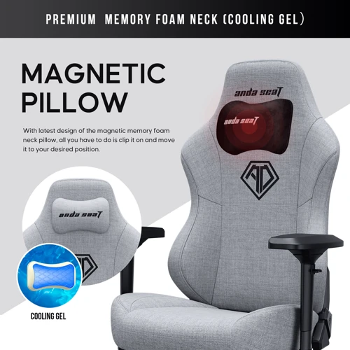 Кресло игровое Anda Seat Phantom 3 Pro Size L Grey Fabric (AD18YC-06-G-F) фото 1