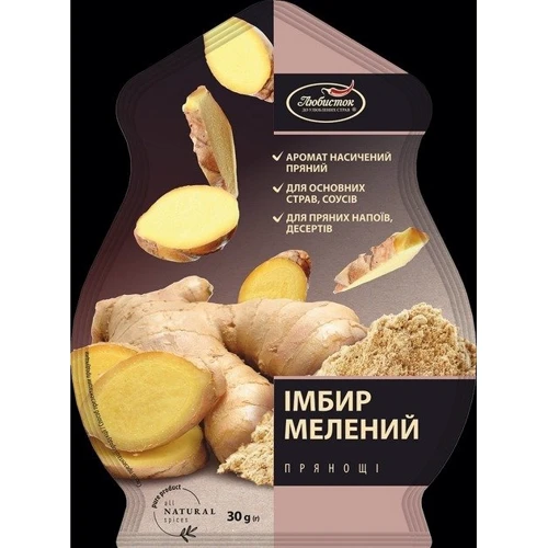 Упаковка имбиря молотого Любисток 5х30 г (4820241581467) фото 1