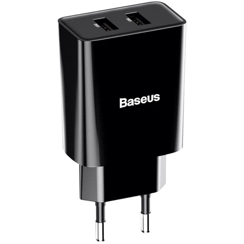 Зарядное устройство Baseus USB Wall Charger Speed Mini 2xUSB 2.1A 10.5W Black with Lightning Cable (TZCCFS-R01): Кабель в комплекте Lightning