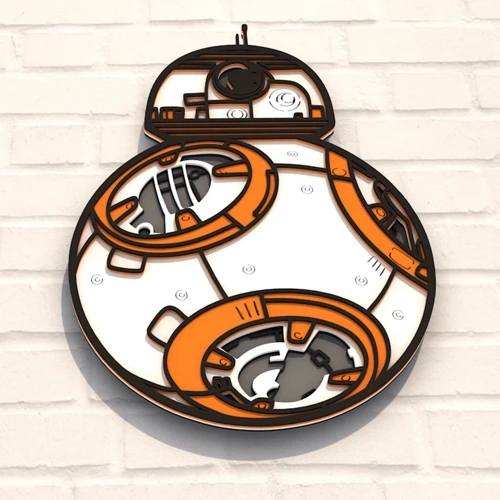 Деревянная картина-раскраска Wortex Woods BB-8 35х25 (3DP40001)