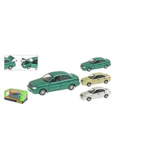 Машинка Автопром Daewoo Lanos металл 1:22 3 цвета инерционный, звук, свет (7778): Масштаб 1:22