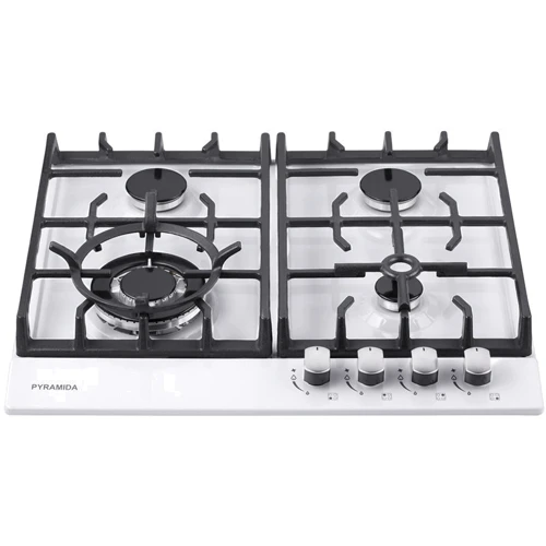 Варильна поверхня газова Pyramida PFE 643 White Luxe: Робоча поверхня емаль