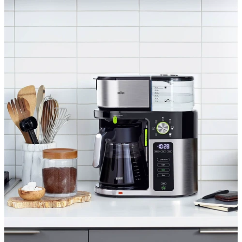 Кофеварка Braun KF 9050 BK: Функции Подача горячей воды, Режим энергосбережения, Капля-стоп, Автоотключение