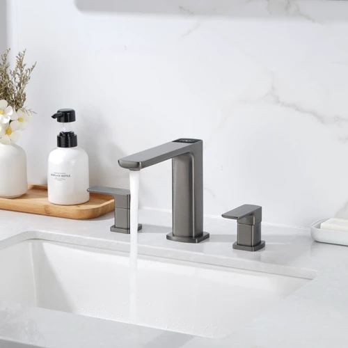 Смеситель для раковины Lefton Widespread 2-handle Bathroom Faucet with Temperature Display-BFWS2402 Grey: Назначение Для раковины