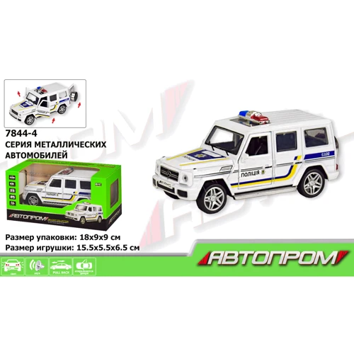 Машинка металл 7844-4 АВТОПРОМ, 1:32-36 Полиция MERSEDES BENZ G65