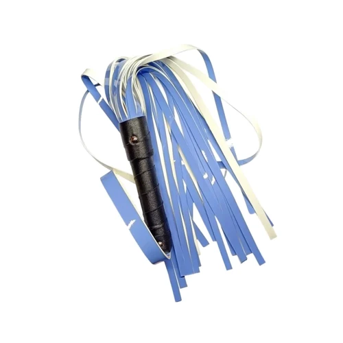 Флоггер из искусственной лакированной кожи Flirty ECO Varnish Leather - Black & Blue, BL-00043