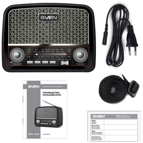 Акустика SVEN SRP-555 Black-Silver: Питание от USB, от аккумулятора