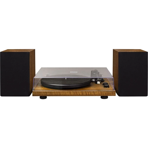 Виниловый проигрыватель Crosley C62 (Walnut): Особенности Крышка в комплекте, Антискейтинг, С Bluetooth, Встроенный фонокорректор