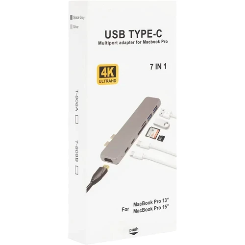 Адаптер PowerPlant Adapter USB-C to HDMI+USB3.0+USB-C+SD+microSD (CA911684): Інтерфейс підключення USB-C