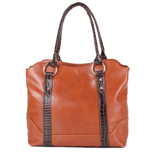 Женская сумка тоут Laskara коричневая (LK-DD210-cognac): Материал Натуральная кожа