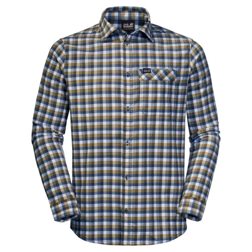 Рубашка Jack Wolfskin River Town Shirt M 1403341-8219 50 синяя с длинным рукавом
