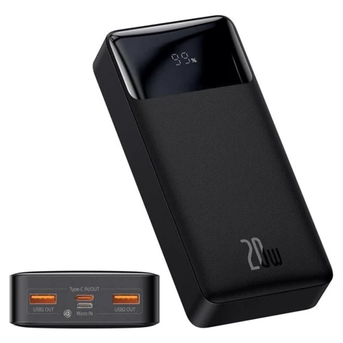 Зовнішній акумулятор Baseus Power Bank 20000mAh Bipow Display 20W Black (PPDML-M01/PPBD050501): Ємність батареї, мАг 20000