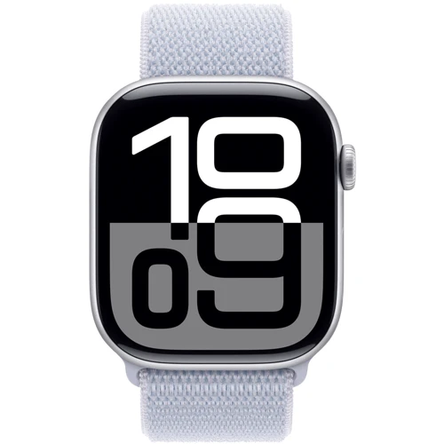 Apple Watch Series 10 46mm GPS Silver Aluminium Case with Blue Cloud Sport Loop (MWWN3)