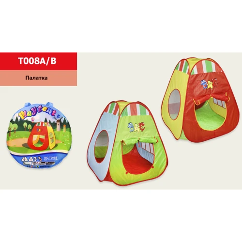 Палатка A-Toys T008A-B Домик, 2 вида, в сумке 33x33, размер изделия 90x90x90 см
