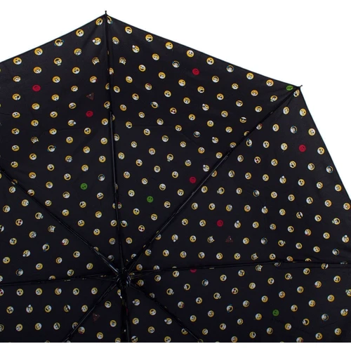 Зонт женский полуавтомат Happy Rain черный (U42276-1): Фасон Складной (3 сложения)