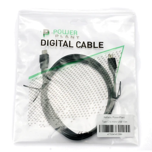 Кабель PowerPlant Cable USB-C to microUSB 3.0 1.5m (KD00AS1258)