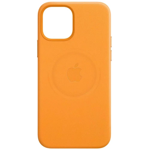 Чехол для iPhone Apple Leather Case with MagSafe California Poppy (MHKH3) for iPhone 12 Pro Max: Цвет оранжевый