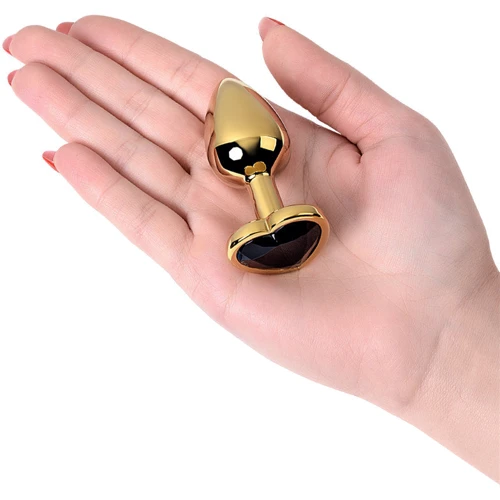 Анальная пробка с кристаллом Metal By Toyfa Gold anal plug Tourmaline