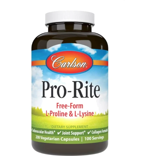 Carlson Labs Pro-Rite L-Proline & L-Lysine L- пролин, L- лизин 200 капсул