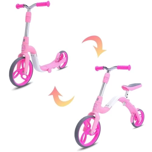 Беговел-самокат AEST B02 2 in 1 Розовый (B02-Pink): Количество колес 2