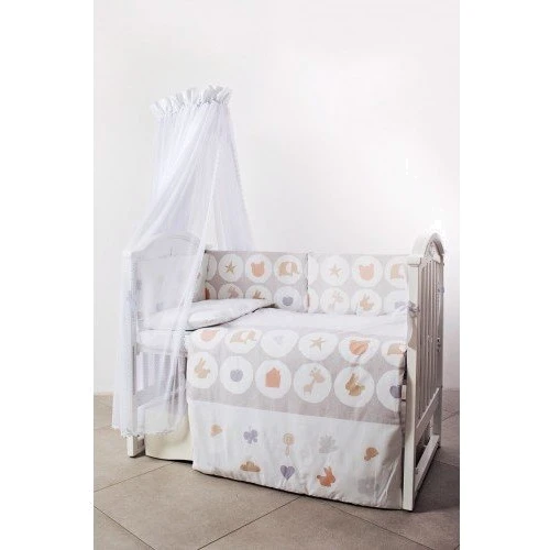 Постельный комплект 6 эл. Twins Eco Line New 4091-E-020, Animals beige, бежевый