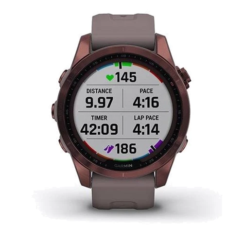 Смарт-часы Garmin Fenix 7S Sapphire Solar Dark Bronze Titanium with Shale Grey Band (010-02539-29): Цвет ремешка серый