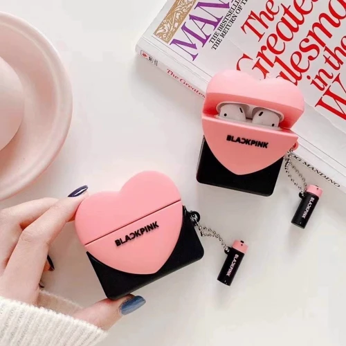 Чехол для наушников TPU Case Logo series Black pink for Apple AirPods: Материал Термопластичный полиуретан