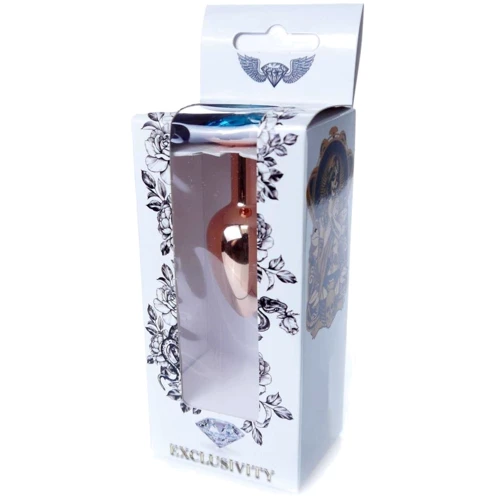 Анальная пробка BOSS Series Exclusivity Jewellery Red Gold Plug Light Blue