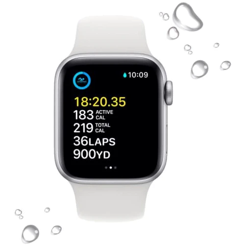 Apple Watch SE 2 40mm GPS Silver Aluminum Case with White Sport Band (MNJV3): Размер 40mm